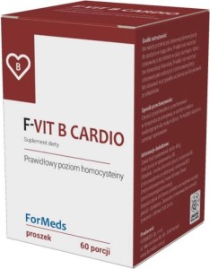 F-Vit B Cardio Witamina B12 1000mcg + Witamina B6 25mg + Kwas foliowy 1000mcg 60 porcji 48g ForMeds