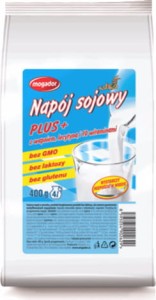 Napój sojowy plus z wapniem lecytyną i 10 witaminami w proszku 400g MOGADOR