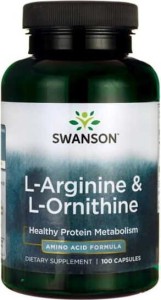L- Arginina 500mg L- Ornityna 250mg 100 kapsułek SWANSON