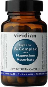 Kompleks witamin z grupy B z askorbinianem magnezu B-Complex high five with magnesium ascorbate 30 kapsułek Viridian