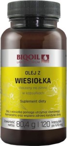 OLEJ Z WIESIOŁKA TŁOCZONY NA ZIMNO 120 KAPSUŁEK (670 mg) - BIOOIL