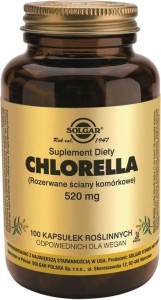 Chlorella rozerwane ściany komórkowe 520mg 100 kapsułek Solgar