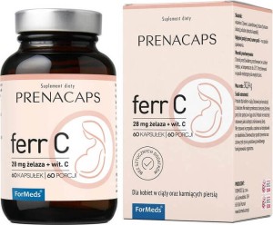 Ferr C Żelazo 28 mg + witamina C 60 kapsułek 60 porcji 30,24 g Prenacaps ForMeds