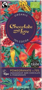 CZEKOLADA SZWAJCARSKA GORZKA Z GRANATEM FAIR TRADE BIO 80 g - CHOCOLATE AND LOVE