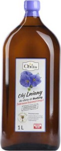 Olej Lniany Budwigowy zimnotłoczony nieoczyszczony 1l OLVITA