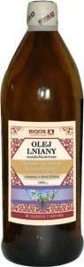 Olej Lniany budwigowy wysokolinolenowy tłoczony na zimno 1000ml BIOOIL