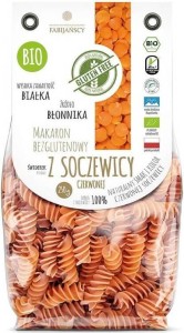 MAKARON (Z SOCZEWICY CZERWONEJ) ŚWIDEREK FUSILLI BEZGLUTENOWY BIO 250 g - FABIJAŃSCY
