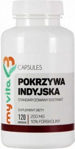 Pokrzywa indyjska 200mg forskolina 10% ekstrakt 120 kapsułek MyVita