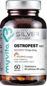 Ostropest Forte Hepa Protect Standaryzacja na 80% sylimaryny i 30% sylibiny 60 kapsułek MyVita Silver Pure
