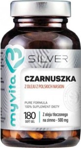 Czarnuszka z oleju z polskich nasion tłoczonego na zimno 500 mg 180 kapsułek MyVita Silver
