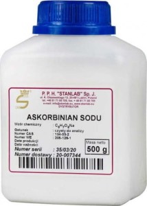 Askorbinian Sodu witamina C CZDA 500 g STANLAB