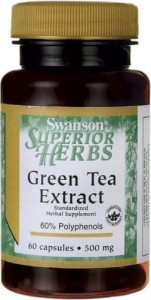 Ekstrakt z liści zielonej herbaty standaryzowany Green Tea Extract 500mg 60 kapsułek SWANSON