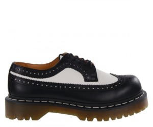 Półbuty Dr. Martens 3989 BROGUE SHOE BEX Black White Smooth 10458001