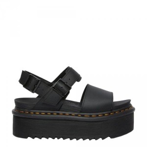 Sandały Dr. Martens VOSS QUAD STRAP SANDALS Black Hydro Leather 26725001