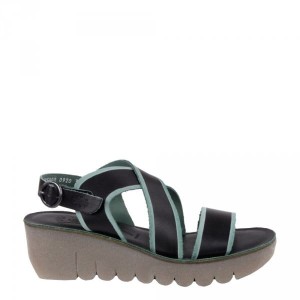 Sandały Fly London YAZE605 Black Green Malavella P144605000