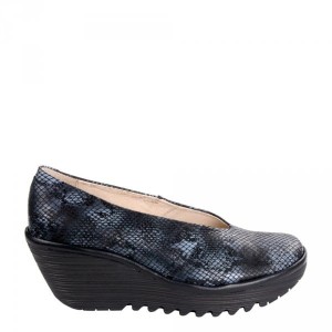Czółenka Fly London YAZ Black Gray Snake P500025246
