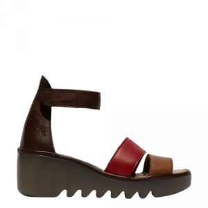 Sandały Fly London BONO 290 Tan Cherry Red Brown Verona P501290001