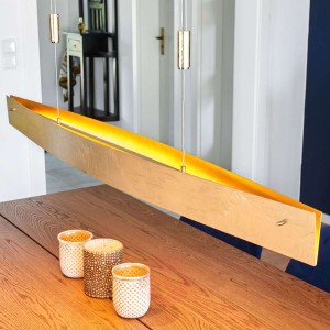 Lampa wisząca LED MALU, antyczne złoto, 119 cm