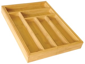 Wkład rozsuwany do szuflady na sztućce 22/34x30x5 cm Edenberg EB 8512 Bambusowy Organizer