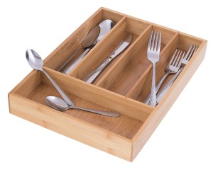 Wkład do szuflady 26x35x5 cm na sztućce King Hoff KH 1222 Bambusowy Organizer