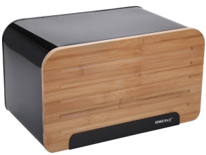 Chlebak z deską metalowy KingHoff KH 1071 czarny chlebaki pojemnik na pieczywo