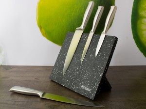 Magnetyczny stojak Edenberg EB 968 na noże kuchenne Czarny marmur nakrapiany
