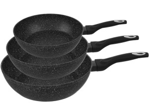 Patelnia x3 Klausberg KB 7290 Granitowa indukcyjna komplet 20, 24, 28 cm