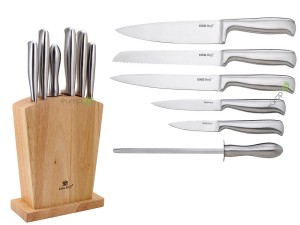 Zestaw noży KingHoff KH 1154 kuchenne stalowe + stojak, komplet