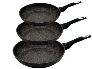 Patelnia zestaw x3 marmurowa indukcyjna gaz Krisberg 20/24/28cm