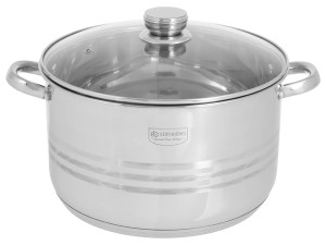 Garnek stalowy 27.6 L Edenberg EB 3025 garnek indukcyjny 40cm + pokrywka szklana