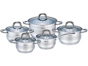 Garnki stalowe Kinghoff KH 1096 10 elementów na indukcje