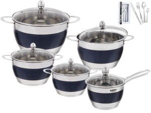 Garnki stalowe Hoffner HF 9947 zestaw garnków INDUKCJA czarne