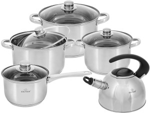 Garnki ze stali Zilner ZL 8077 zestaw garnków indukcyjnych z czajnikiem 2.5L