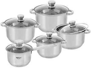 Garnki stalowe Hoffner HF 8895 zestaw 10 elementów na indukcję