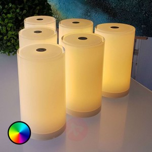 Lampa stołowa Tub 6 szt., sterowana aplikacją RGBW