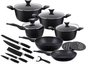 Garnki Klausberg KB 7244 zestaw garnków Marmurowych Indukcja + noże 9800
