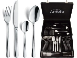 Sztućce obiadowe Amefa Sophie 1247 65cz. 12 osób w walizce 18/10