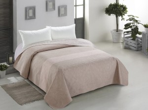 Narzuta na łóżko pikowana 170x270 Decor dwustronna beżowa