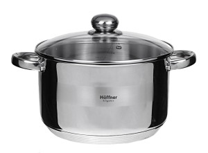Garnek z grubym dnem ze stali z pokrywką Hoffner HF 4495 15 L GAZ INDUKCJA