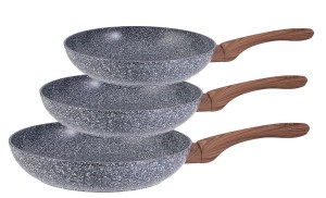 Patelnia x3 KingHoff KH 1030 Marmurowa INDUKCJA GRANITOWA