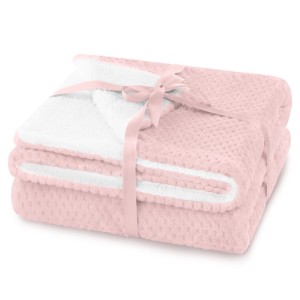 Koc 170x210 Shleepy gruby dwustronny pudrowy róż