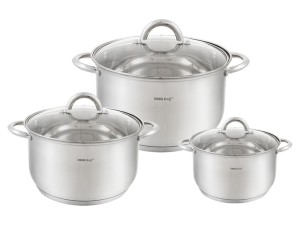 Garnki stalowe KingHoff KH 4447 zestaw garnków indukcja