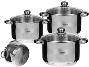 Garnki ze stali nierdzewnej Hoffner HF 4487 6 zestaw garnków na gaz indukcje