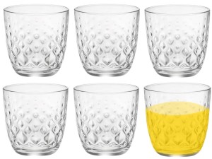Szklanki do soków napojów Bormioli Glit 300 ml zestaw 6 szklanek