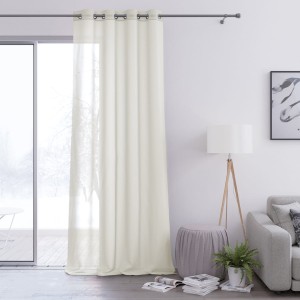 Firany woalowe 300x160 Voile na przelotkach kremowe