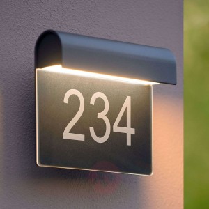 Lampa LED z numerem domu Thesi, czarna