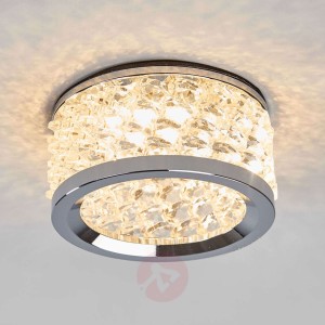 Lampa wpuszczana IWEN z kryształami, chromowana