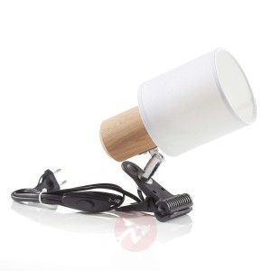 Nowoczesna lampa Clampspots z klipsem, biały klosz