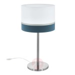 Lampa stołowa Spaltini z niebieskim paskiem