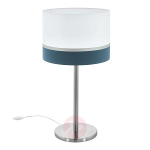 Lampa stołowa Spaltini z niebieskim paskiem